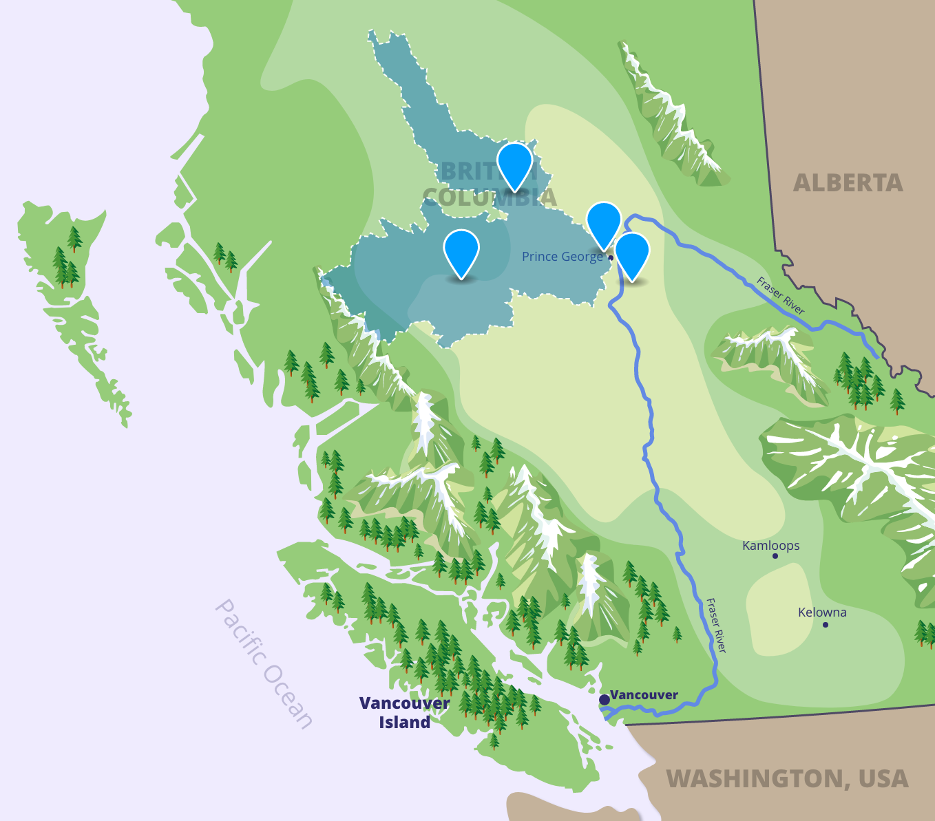 Map Exploration Watershed CPR   Nechako Map 